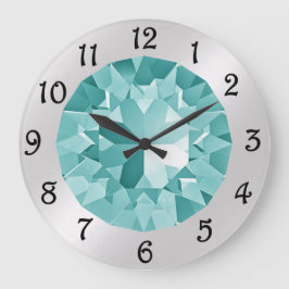 Turquoise Gem Large Clock Grote Klok