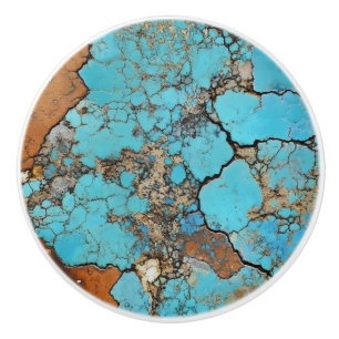 turquoise gem-patroon keramische knop