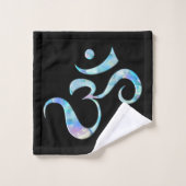Turquoise gemarmerde Om Bad Handdoek (Wasdoekje)
