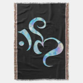Turquoise gemarmerde Om Deken (Voorkant Verticaal)