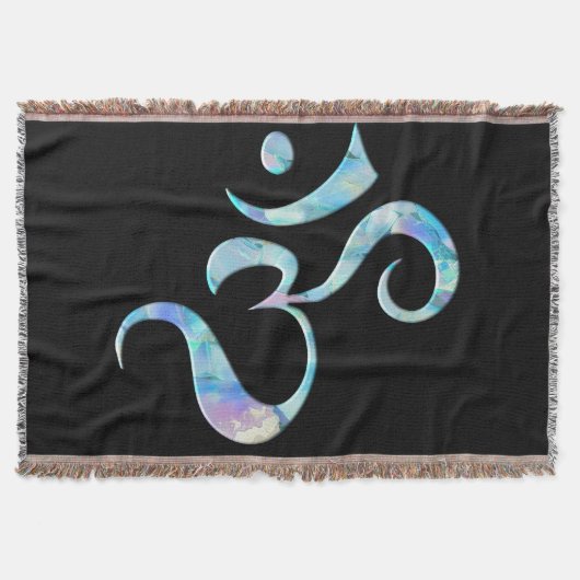 Turquoise gemarmerde Om Deken (Voorkant)