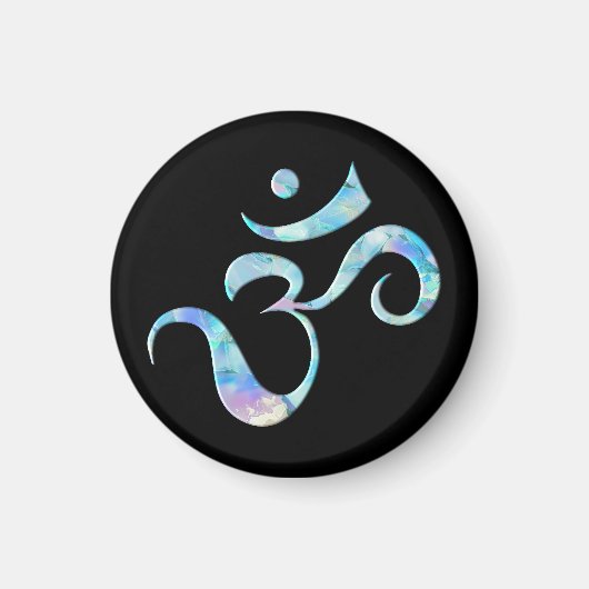 Turquoise gemarmerde Om Magneet (Voorkant)