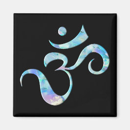 Turquoise gemarmerde Om Magneet