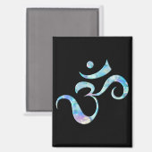 Turquoise gemarmerde Om Magneet (Voorkant / Achterkant)