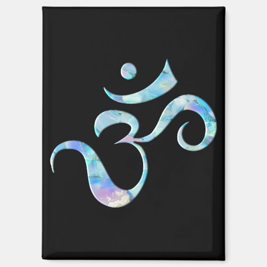 Turquoise gemarmerde Om Magneet (Voorkant)