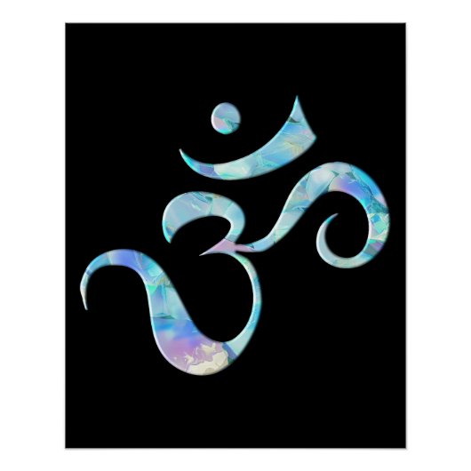 Turquoise gemarmerde Om Perfect Poster (Voorkant)