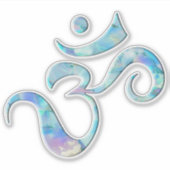 Turquoise gemarmerde Om Sticker (Voorkant)