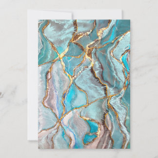 Turquoise Geode Kintsugi Kaart
