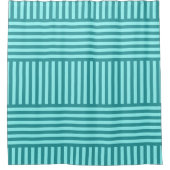 Turquoise Geometric Douchegordijn (Voorkant)