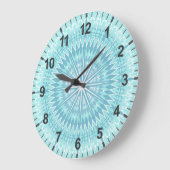 Turquoise Geometric Modern Mandala Grote Klok (Hoek)
