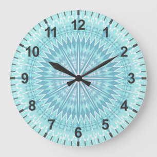 Turquoise Geometric Modern Mandala Grote Klok