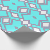 Turquoise Geometric Pattern Cadeaupapier (Hoek)