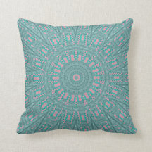 Turquoise Geometric Pink Accents Sierkussen