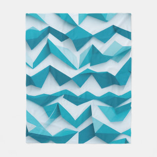 Turquoise Geometrisch Chevron 3D Patroon Fleece Deken