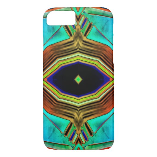 Turquoise geometrische ontwerpvormen Case-Mate iPhone case (Achterkant)