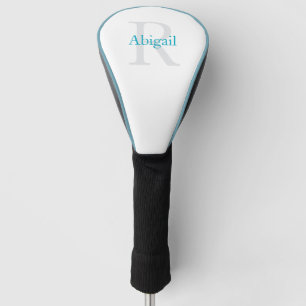 Turquoise gepersonaliseerde naam monogram golfheadcover