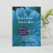 TURQUOISE Gerbera Daisa Faire-part de mariage (Debout devant)