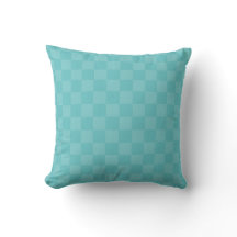 Turquoise geruite kussenhoes