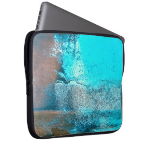 Turquoise geweven verf en roest Abstract Laptop Sleeve