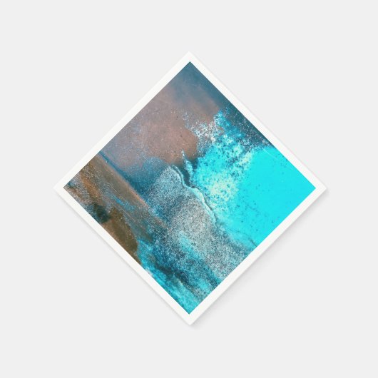Turquoise geweven verf en roest Abstract Servet (Hoek)