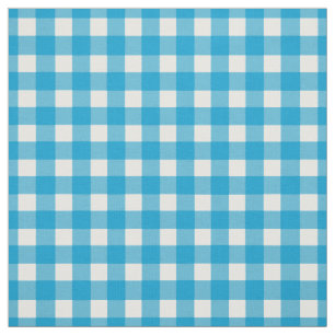 Turquoise Gingham Check Stof