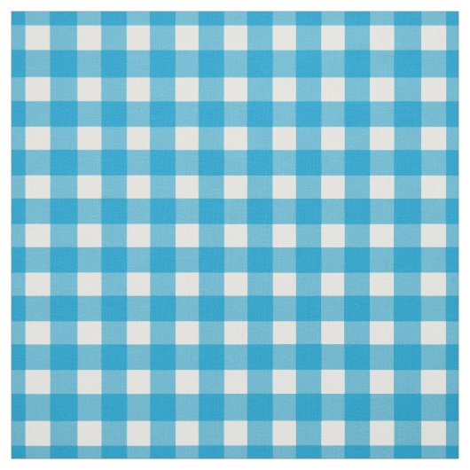 Turquoise Gingham Check Stof (Swatch)