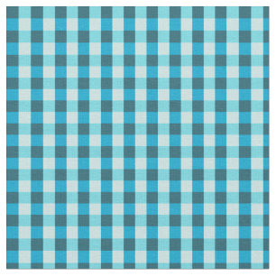 Turquoise Gingham Fabric Stof