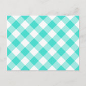 Turquoise Gingham Pattern Briefkaart (Voorkant)