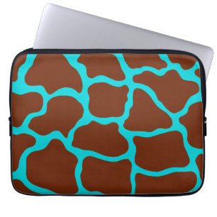 Turquoise Giraffe Print Laptop Slaap Sleeve
