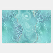 Turquoise Glam Sparkle Glitter Elegant Patterns Inpakpapier Vel (Voorkant 2)