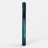 Turquoise glanzende koolstofvezel look Case-Mate iPhone case (Achterkant/rechts)