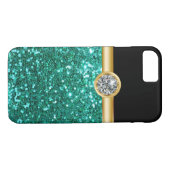 Turquoise Glitter Bling Case-Mate iPhone Case (Achterkant (Horizontaal))