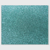 Turquoise glitter cadeaupapier (Vlak)