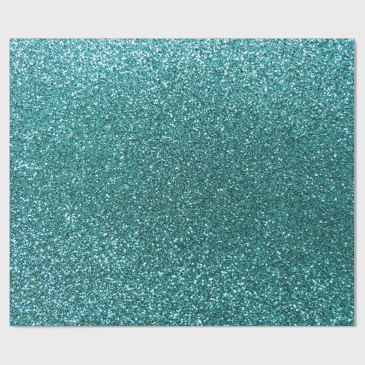 Turquoise glitter cadeaupapier (Vlak)