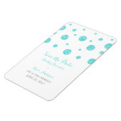 Turquoise Glitter Confetti Save the Date Magnet Magneet (Linkerzijde)