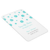 Turquoise Glitter Confetti Save the Date Magnet Magneet (Rechterzijde)