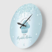 Turquoise Glitter Drift Cupcake Bakery Pastry Chef Grote Klok (Hoek)
