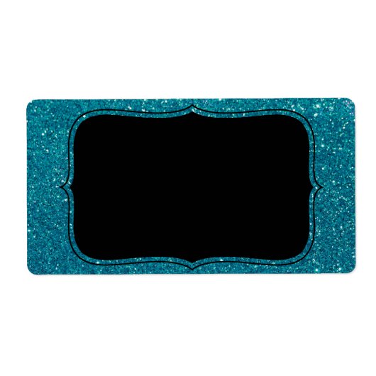 Turquoise Glitter Etiket (Voorkant)
