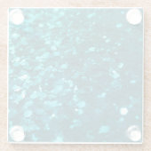 Turquoise Glitter Festive Glass Onderzetters (Achterkant)