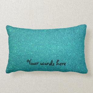 Turquoise glitter kussen