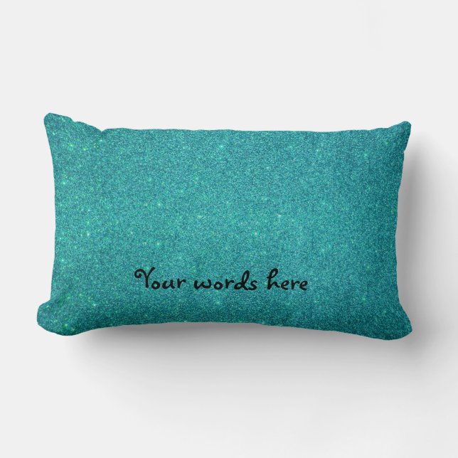 Turquoise glitter kussen (Voorkant)
