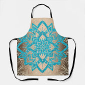 Turquoise Glitter Mandala 2 Schort (Voorkant)