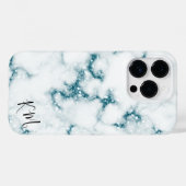 Turquoise Glitter Marble Personalized Case-Mate iPhone Case (Achterkant (horizontaal))