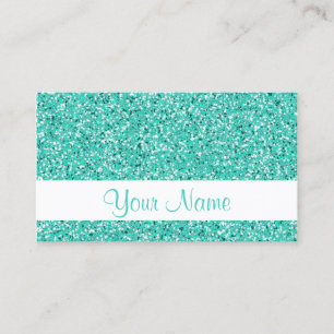 Turquoise Glitter Patroon Uitzicht Visitekaartje