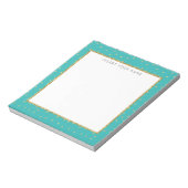 Turquoise & Glitter Personalized Notitieblok 5,5 x (Gedraaid)