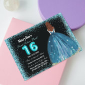Turquoise Glitter Prinses Extravaganza: Zoet 16 Kaart