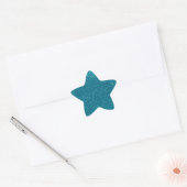 Turquoise glitter schittert ster sticker (Envelop)