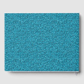 Turquoise Glitter Silver Bling Wedding Guest Book Gastenboek (Achterkant)