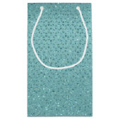 Turquoise Glittery Gift Bag Klein Cadeauzakje (Achterkant)