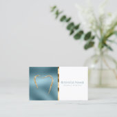 Turquoise & Glittery Gold Carte de visite Dentiste (Debout devant)